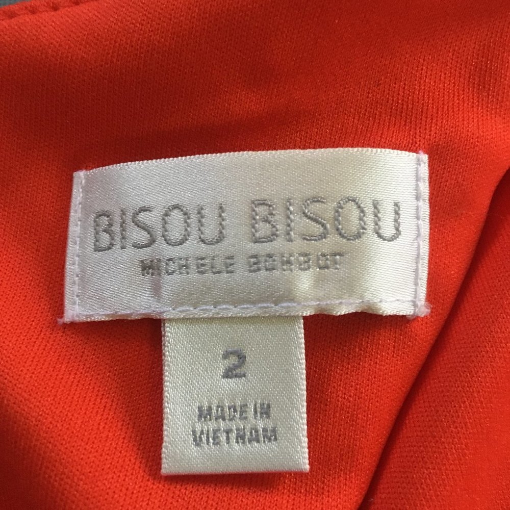 Bisou Bisou Michele Bohbot Dress Red Size 2 Sleeveless - Picture 4 of 6